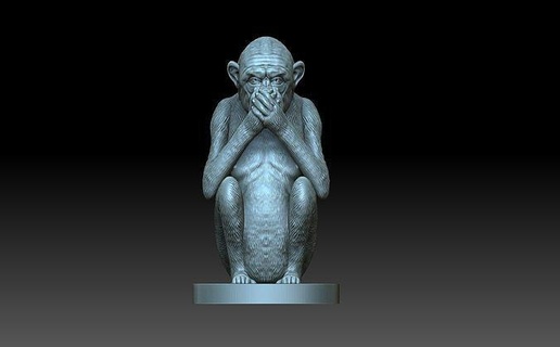 maymun şempanze heykel maymunlar marmoset cnc hayvan Sanat heykeller 3d print model - Mito3D