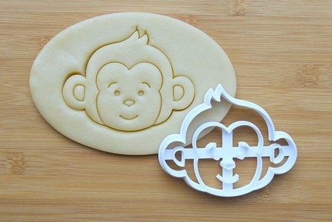 monkey cookie fondant cutter marker house kitchen dining 3d print model - Mito3D