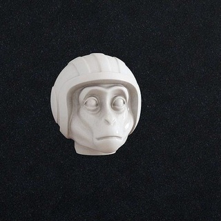 monkey head helmet pendant jewelry cute japan animals art sculptures 3d print model - Mito3D