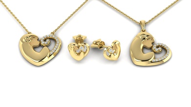 scimmia cuore kit collana gioielleria moda bellezza stampabile argento oro diamante gioiello donne unisex bellissimo design platino gemma brillante diamant collane 3d print model - Mito3D