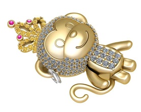maymun takı elmas yüzük logo yüzükler kolye yazdır tasarım anıt sanat altın platin indir gümüş ejderha kahyalar mücevher modern 3d print model - Mito3D