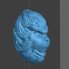 singe roi tête art ancien statue sculpture bijoux 3d print model - Mito3D