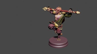 monkey king printable dota2 dota lowpoly 3dprintable print toy game character fantasy enemy creature art sculpture games toys accessories 3d print model - Mito3D
