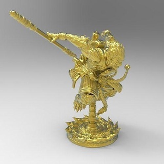 maymun kral Kral Sunwukong Wukong şekil savaşçı 3dprint 3dprintable heykel Sanat heykeller 3d print model - Mito3D
