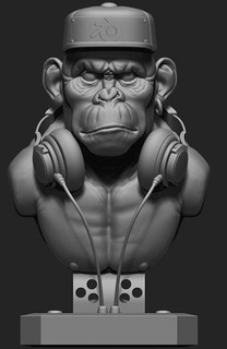 monkey rap print 3dprint collectible resina character art print3d printdesk sculptures monkeys primate 3d print model - Mito3D