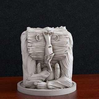 monkey statuette statuett statue furniture decorative set art sculptures 3d print model - Mito3D