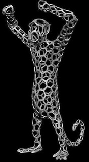 monkey voronoi 3dprin printable nature art sculptures 3d print model - Mito3D