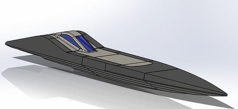 mono coque bateau rc navire vitesse 3d impression miniature modèle monoul jouet embarcation loisir diy automobile 3d print model - Mito3D