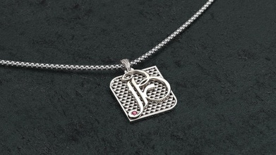 monograma pingente jb joalheria prata cafajeste diamante imprimível colar moda cartas cnc pingentes 3d print model - Mito3D