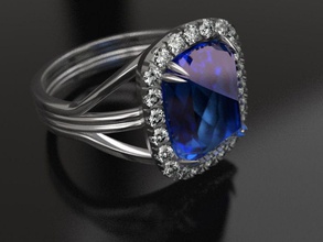 monomah anillo de las dos variantes la joyería el cristal moda oro imprimible diamante precioso joya topacio los anillos euro pirámide extraño caprichosa 3d print model - Mito3D