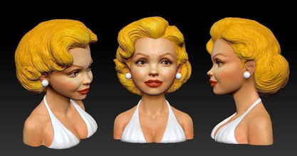monroe art hollywood bellezza celebrità donna stella sculture 3d print model - Mito3D