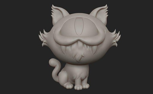 canavar kedi 3d Yazdır Sanat heykel stüdyo baskı hayvan Uzay yabancı heykeller yaratık Yavru 3d print model - Mito3D