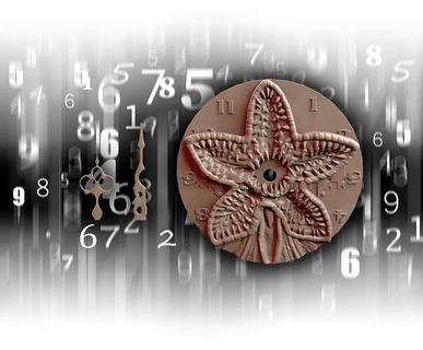 mostro fiore orologio numeri parete design 3d 3dsculpture tic Tac wallclockdesign Casa Accessori 3d print model - Mito3D