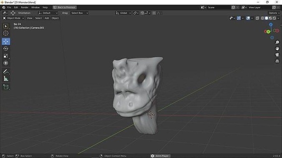monster head horror design art creature sculptures 3d print model - Mito3D