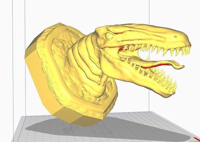 canavar baş stl obj kafa Dinozor dinozor kafası şekil vermek heykel nesli tükenmiş yaratık Tyrannosaurus Rex blender Sanat heykeller 3D print model - Mito3D