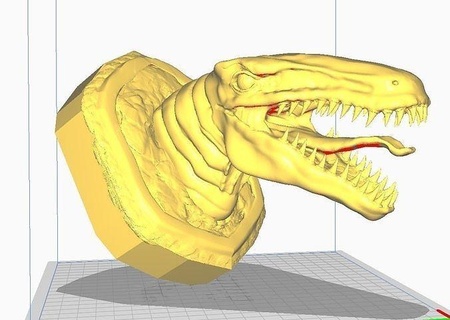 monstro cabeça stl obj dinossauro esculpir estátua extinto criatura fera tiranossauro rex liquidificador arte esculturas 3d print model - Mito3D