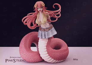 monstro musume miia lamia harém isekai manga menina anime waifu brinquedo colecionável arte esculturas 3d print model - Mito3D