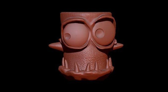 mostro pentola 2 stl 3d stampa Stampa modello ceramica argilla arte giocattolo terracotta natura casalinghi porcellana vaso creatura spaventoso Casa arredamento 3d print model - Mito3D