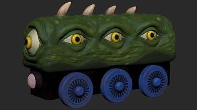 monstre train 3d impression animal art nature créature 3dprint voiture concept Créatif fantaisie jouet figurine objets collection Jeux jouets camion 3d print model - Mito3D