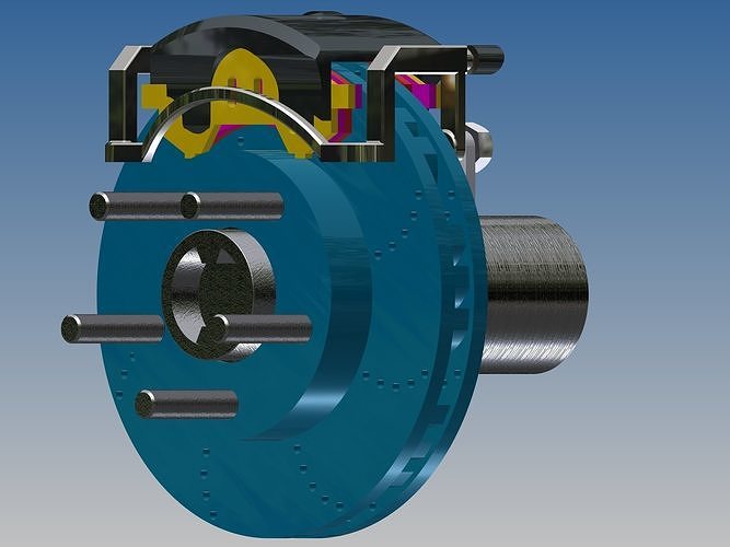 monster wheel disk brake 3d modeling tire illustration car technology science engineering 3D print model - Mito3D