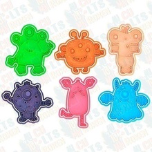 monsters cookie cutter set 6 stamp cookies cook kitchen cutters dining house cartoon character 3d print model - Mito3D