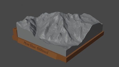 mont blanc mountain landscape volcano terrain environment nature photogrammetry elevation dem science 3d print model - Mito3D
