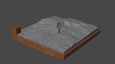 mont Ross montanha panorama vulcão terreno Ambiente natureza fotogrametria elevação dem Ciência 3d print model - Mito3D