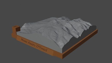 monte amaro montagne paysage volcan terrain environnement nature photogrammétrie élévation dem science 3d print model - Mito3D