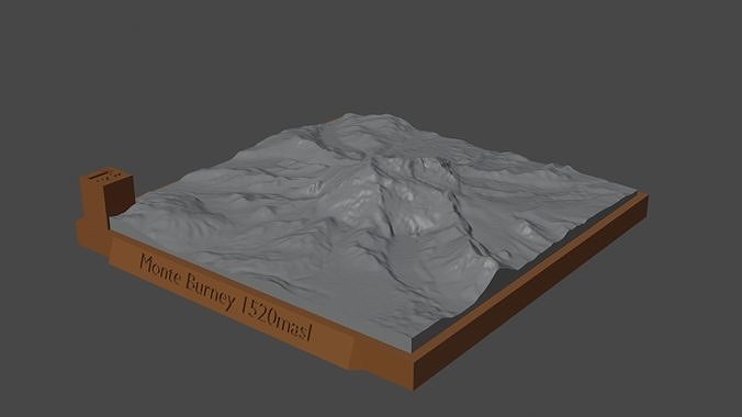 monte burney Montagne paysage volcan terrain environnement nature photogrammétrie élévation dem science 3D print model - Mito3D