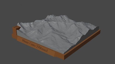 Monte Cinto dağ manzara yanardağ arazi çevre doğa fotogrametri yükseklik dem Bilim 3d print model - Mito3D
