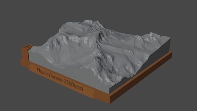 monte Darwin montanha panorama vulcão terreno Ambiente natureza fotogrametria elevação dem Ciência 3d print model - Mito3D