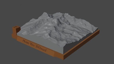 monte viso mountain landscape volcano terrain environment nature photogrammetry elevation dem science 3d print model - Mito3D