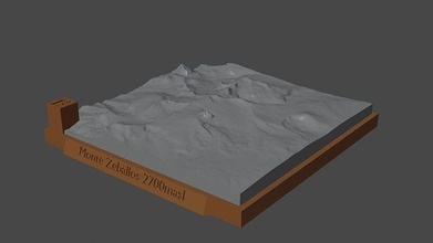 monte zeballos montanha panorama vulcão terreno Ambiente natureza fotogrametria elevação dem Ciência 3d print model - Mito3D