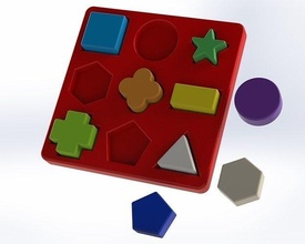 montessori style jouet 2 puzzle lien jeu cube forme jouer géométrique jeux jouets 3d print model - Mito3D