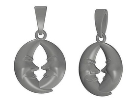 lune visage bijoux pendentif Soleil imprimable goujat came conception astronomie science anneaux antique belle pendentifs 3d print model - Mito3D