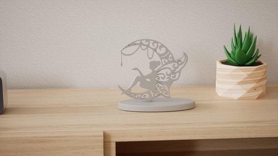 lua menina escrivaninha decoração casa 3dprint 3d impressão dançando 3d print model - Mito3D