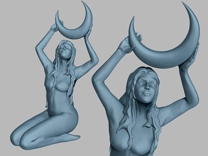 Mond Gottheit Mädchen Kunst Frau Schimmel Silizium Dekoration Skulpturen 3d print model - Mito3D