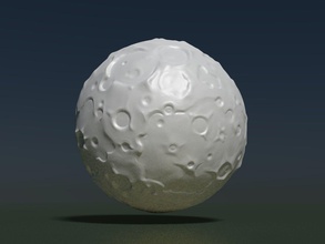 moon high poly holes planet meteoroid crater space sky night art asteroid astronomy universe cosmo galactic meteorite crescent 3d print model - Mito3D