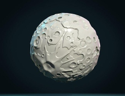Luna hueco sólido creciente astronomía cielo astrología planeta meteorito satélite Arte esculturas cometa 3d print model - Mito3D