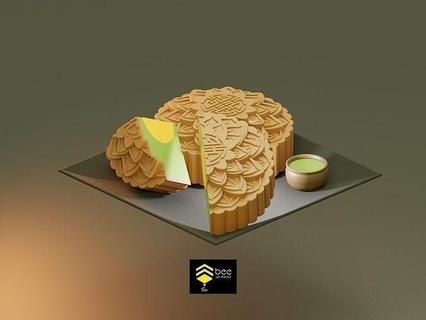 lune clé assiette doux aliments biscuit sucre boulangerie cuit vanille dessert gâteau maison cuisine manger 3d print model - Mito3D