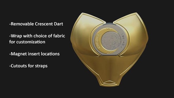 lua cavaleiro peito armaduras removível crescente dardo cosplay traje adereços passatempo faça 3d print model - Mito3D