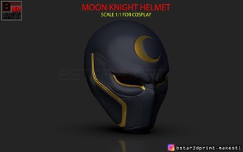 moon knight helmet - marvel mask high quality cosplay head face accessories toy captain clown halloween super hero games toys 3d print model - Mito3D