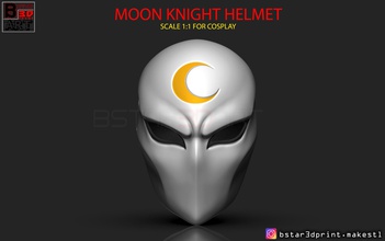 luna caballero máscara maravilla cómic casco oscuro rojo capucha cosplay víspera santos hombre acero capitán juegos juguetes 3d print model - Mito3D