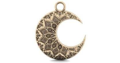 moon mandala zentangle pendant 1 bas relief cnc sculpture ganesha art jewelry pendants 3d print model - Mito3D