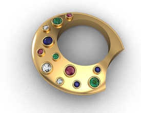 luna ring gioielli 3d modello anello le pietre vari modelli anelli 3d print model - Mito3D