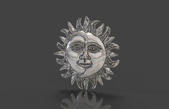 moon sun jewelry moonandsun planet planets gold silver jewellery jewelri pendant sculpt zbrush pendants 3d print model - Mito3D