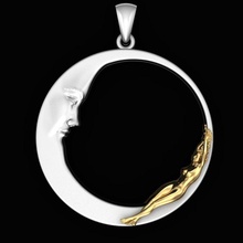 luar pingente joalheria ouro prata jóias moda beleza lua dormir menina senhora pingentes 3d print model - Mito3D