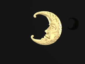 ay altın hilal gökyüzü başlar kolye platin takı lüks gümüş özel yazdırılabilir 3djewelry 3d print model - Mito3D