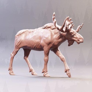moose - forest animal elk wild nature sculpture sculpt statuette print 3d model stag art sculptures 3d print model - Mito3D