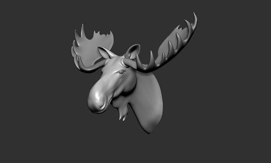 moose head deer animals animal horn stag wildlife hunter art sculptures 3d print model - Mito3D